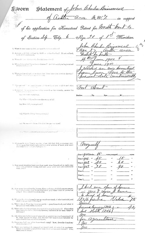 Land Grant Affidavit