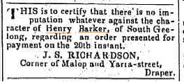 Geelong Advertiser, January 27, 1851