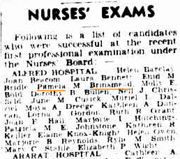 Pam Brinsmead passes her nursing exams