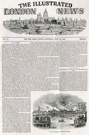 The first edition of the Illustrated London News which included a contribution by John Lash Latey